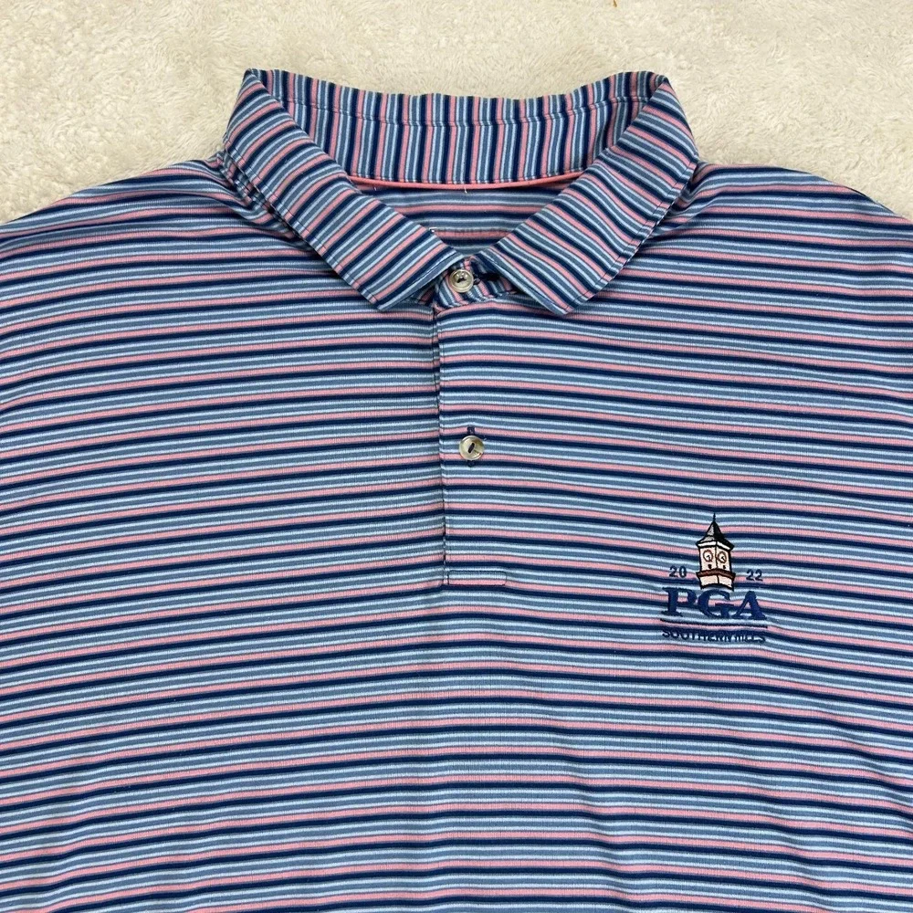 Southern Hills Peter Millar Polo Shirt Men XL Striped Golf PGA Championship 2022